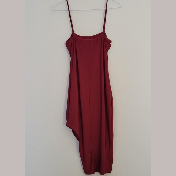 Workhall Red Asemetrical Mini Dress, Medium - Picture 3 of 6